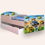Pat pentru copii Paw Patrol varianta 3, cu sertar, 2-8 ani, 140x70 cm