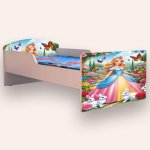Pat pentru copii Printesa, cu saltea, 2-6 ani, 130x60 cm