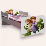 Pat pentru copii Sofia varianta 2 cu manere, 2-8 ani, 140x70 cm