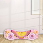 Pat pentru copii Trasura Cenusareasa Alb, 2-12 ani, 160x80 cm