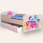 Pat pentru copii My Little Pony cu sertar si saltea, 2-8 ani, 140x70 cm
