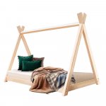 Pat pentru copii Montessori, Little Amy, Tipi House, Natur, 70 x 140 cm