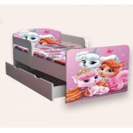 Pat pentru copii Palace Pets cu manere, sertar si saltea, 2-8 ani, 140x70 cm