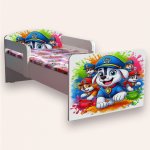 Pat pentru copii Paw Patrol varianta 4, cu manere, 2-8 ani, 140x70 cm