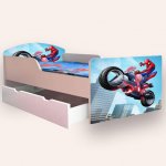 Pat pentru copii Spider Man varianta 3, cu sertar si saltea, 2-12 ani, 160x80 cm