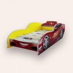 Pat pentru copii masina Fulger McQueen Galben, 2-8 ani, 140x70 cm