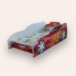 Pat pentru copii masina Turbo Speed 95 Alb cu saltea, 2-12 ani, 160x80 cm