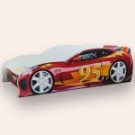 Pat pentru copii masina Turbo Speed 95 Alb, 2-12 ani, 160x80 cm