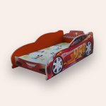Pat pentru copii masina Turbo Speed 95 Rosu cu saltea, 2-8 ani, 140x70 cm