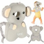 Pernuta de protectie spate si cap pentru copii, Ikonka, in forma de rucsacel cu bretele reglabile, dimensiune 31 x 21 x 8 cm, model Grey Koala