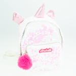 Rucsac fetita Girabrilla Unicorn Roz cu paiete reversibile, bretele reglabile si buzunar frontal