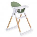 Scaun de masa pentru copii Cangaroo Almond Green,husa din piele ecologica usor de curatat,structura metalica stabila,picioare antiderapante,pliere compacta,centura de siguranta si protectie antialunecare,suport picioare