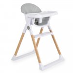 Scaun de masa pentru copii Cangaroo Almond Grey,husa din piele ecologica usor de curatat,structura metalica stabila,picioare antiderapante,pliere compacta,centura de siguranta si protectie antialunecare,suport picioare