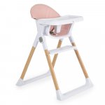 Scaun de masa pentru copii Cangaroo Almond Pink,husa din piele ecologica usor de curatat,structura metalica stabila,picioare antiderapante,pliere compacta,centura de siguranta si protectie antialunecare,suport picioare