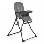 Scaun de masa pentru copii Cangaroo Waffle Grey,model pliabil compact cu unitatea scaunului,husa din piele ecologica ,suport picioare reglabil,centura de siguranta,tava reglabila in 3 pozitii,greutate admisa 15 kg