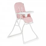 Scaun de masa pentru copii Cangaroo Waffle Pink,model pliabil compact cu unitatea scaunului,husa din piele ecologica ,suport picioare reglabil,centura de siguranta,tava reglabila in 3 pozitii,greutate admisa 15 kg
