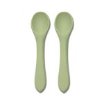Set 2 lingurite din silicon natural Fresh Green