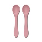 Set 2 lingurite din silicon natural Pink
