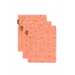 Set 3 manusi de muselina pentru baie model Summer Fruit