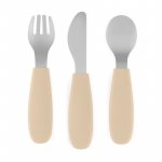 Set complet tacamuri Petite&Mars Take&Match, din silicon si otel inoxidabil, fara BPA, 12 luni+, Bej