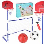 Set de joaca 2 in 1 Fotbal si Baschet pentru copii cu 2 mingi si pompa incluse