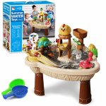 Set de joaca cu apa si nisip pentru copii, Matadi, include un tobogan, un generator de bule, si diverse accesorii specifice, dimensiune 66 x 33 cm
