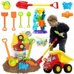 Set de joaca cu nisip pentru copii Matadi, cu camion basculant, galeatusa, moara de nisip, si accesorii specifice incluse