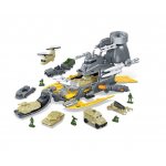 Set de joaca Submarin pentru copii Matadi, dimensiune 28 cm, cu lansator, 10 soldati si 6 vehicule militare