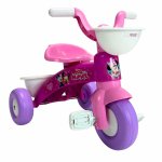 Tricicleta pentru copii Injusa licenta Disney Minnie Mouse Roz cu pedale, 1-3 ani, greutate admisa 25 kg, cosulete pentru accesorii