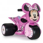 Motocicleta electrica pentru copii Injusa licenta Disney Minnie Mouse Roz 6V cu pedala de acceleratie 1-3 ani, greutate admisa 25 kg