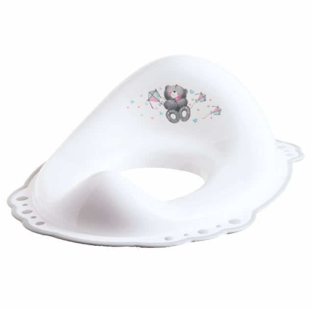 Set reductor toaleta si inaltator baie antiderapant, Maltex Baby, Bear Alb