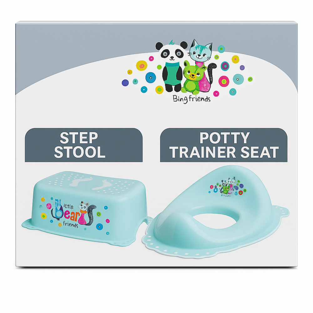 Set reductor toaleta si inaltator baie antiderapant, Maltex Baby, Bear and Friends Mint - 2 | YEO