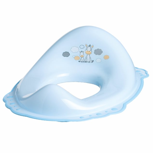 Set reductor toaleta si inaltator baie antiderapant, Maltex Baby, Zebra Blue