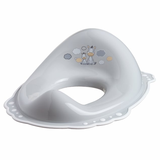 Set reductor toaleta si inaltator baie antiderapant, Maltex Baby, Zebra Gri