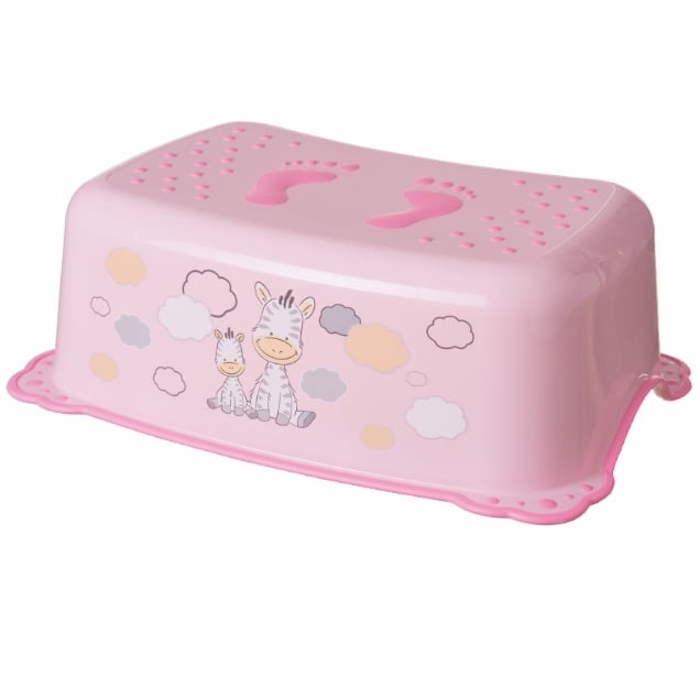 Set reductor toaleta si inaltator baie antiderapant, Maltex Baby, Zebra Roz - 1 | YEO