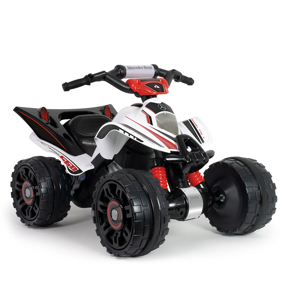 ATV electric pentru copii Injusa licenta Mercedes Alb Negru 12V cu pedala de acceleratie 2 ani+ - 3