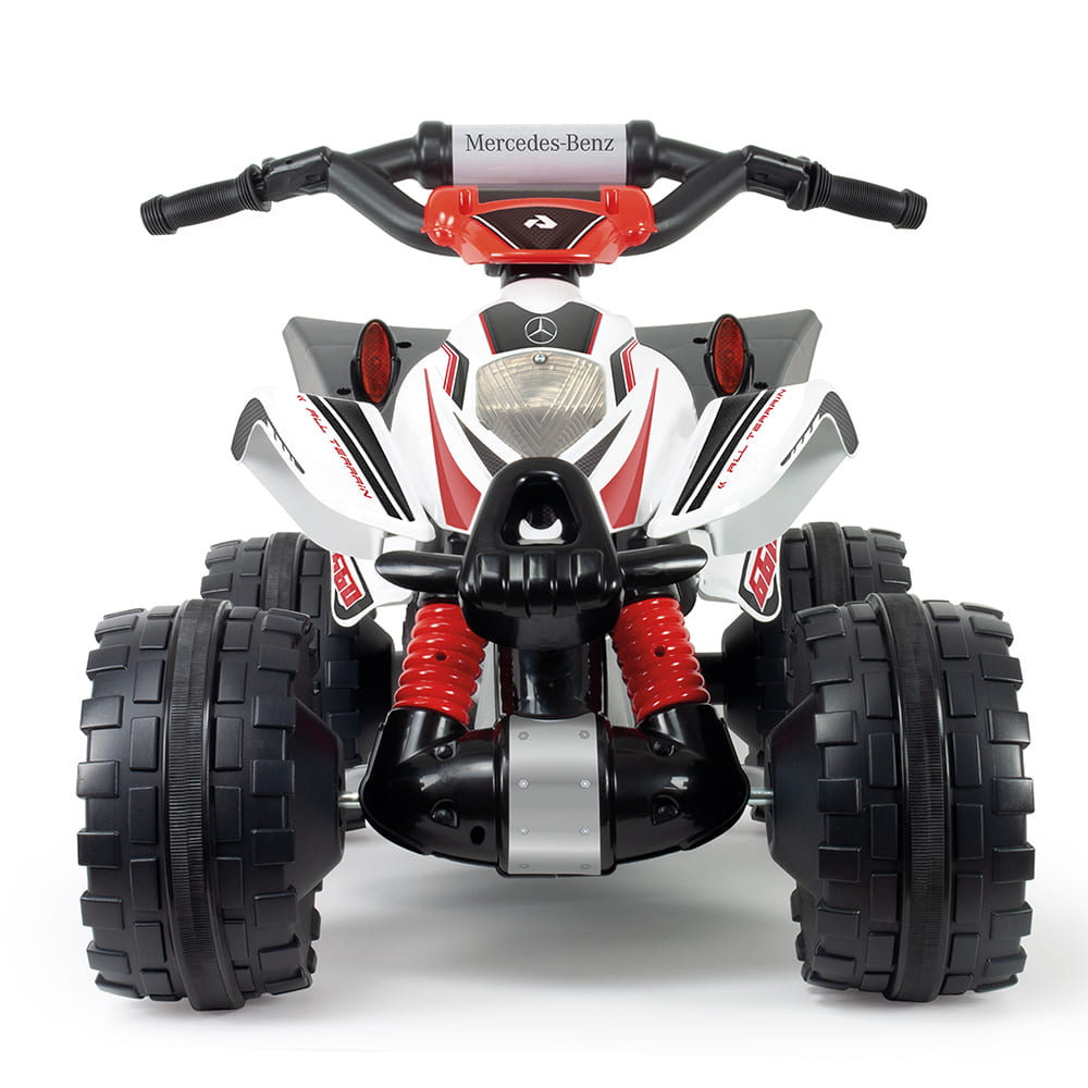 ATV electric pentru copii Injusa licenta Mercedes Alb Negru 12V cu pedala de acceleratie 2 ani+ - 2