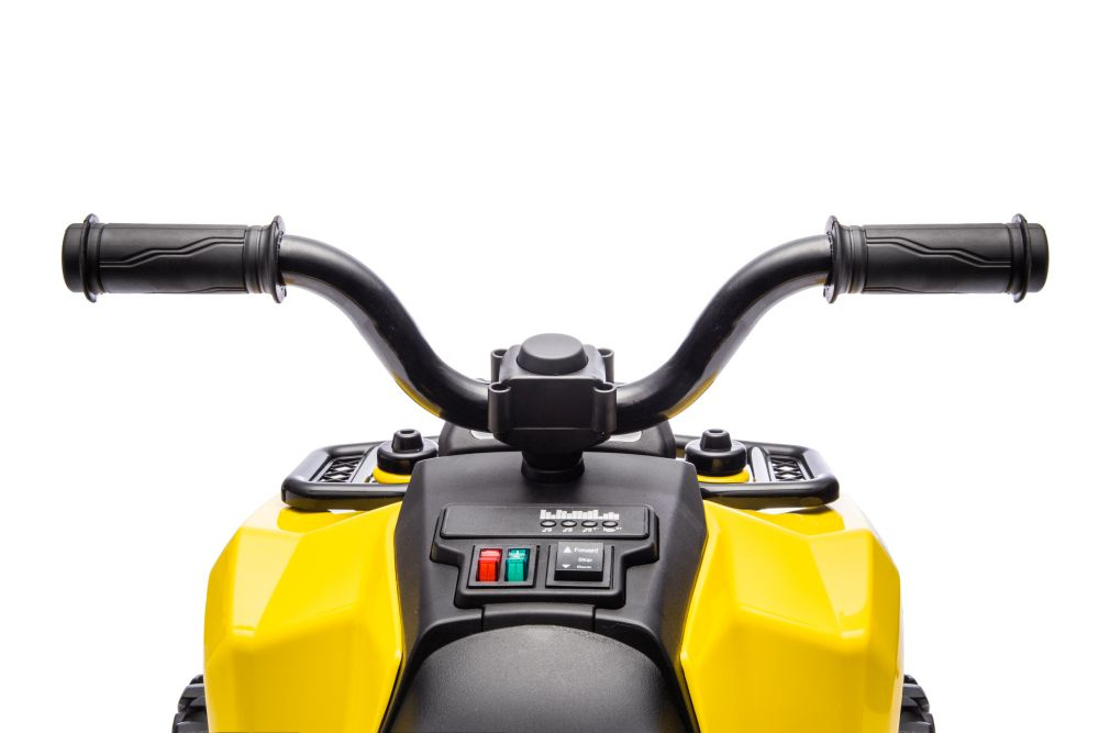 Atv electric pentru copii LeanToys yellow 35W, viteza 1.5-2 kmh, faruri frontale led, cu sunete si lumini, roti late din eva, suport picioruse - 3