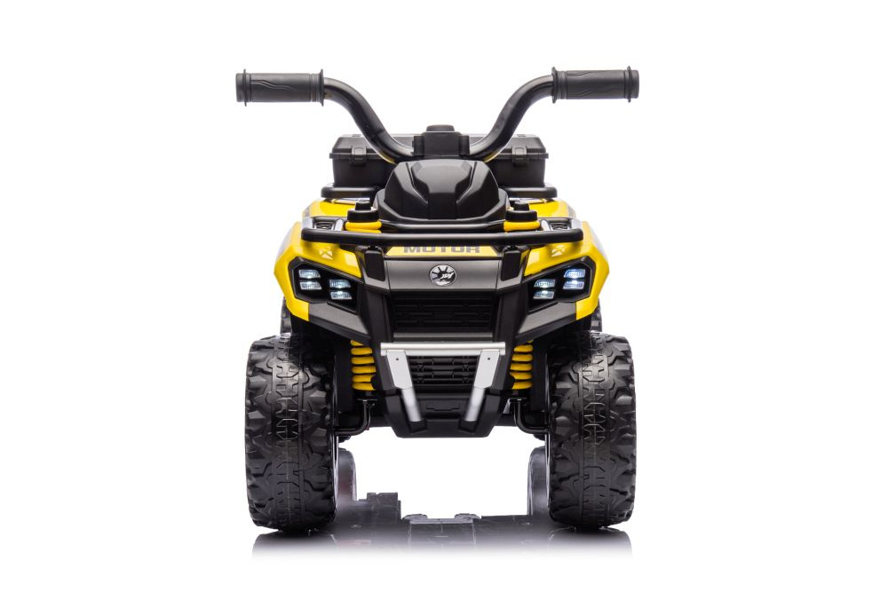 Atv electric pentru copii LeanToys yellow 35W, viteza 1.5-2 kmh, faruri frontale led, cu sunete si lumini, roti late din eva, suport picioruse - 5