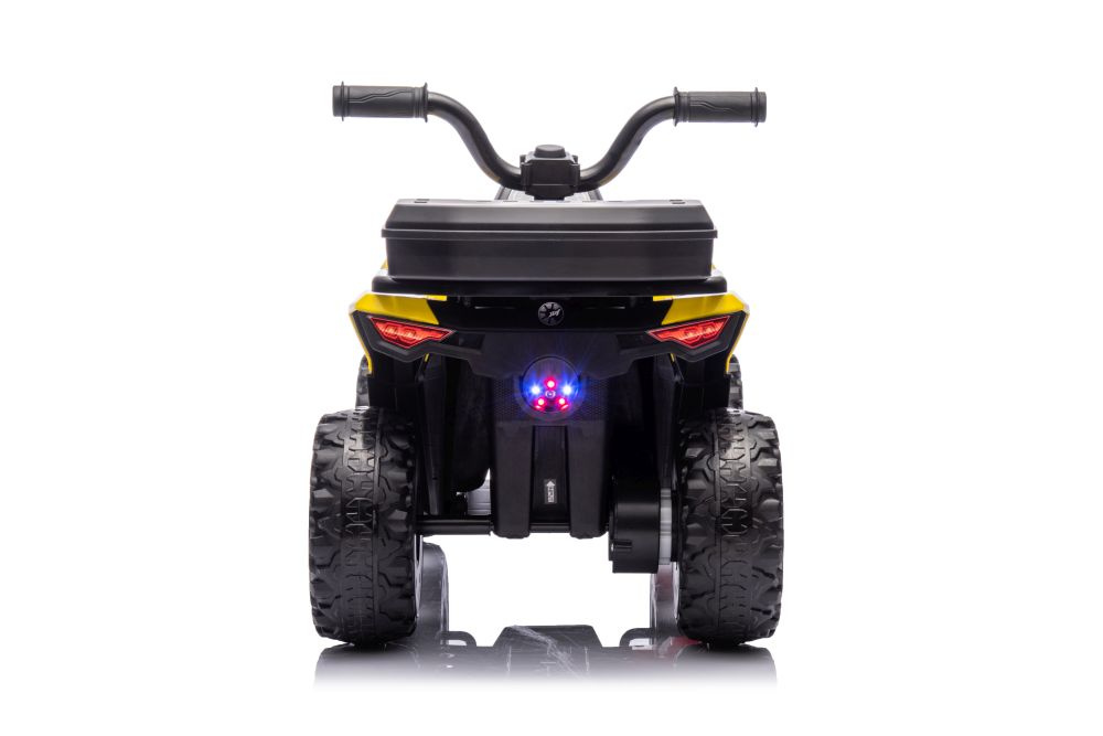 Atv electric pentru copii LeanToys yellow 35W, viteza 1.5-2 kmh, faruri frontale led, cu sunete si lumini, roti late din eva, suport picioruse - 7