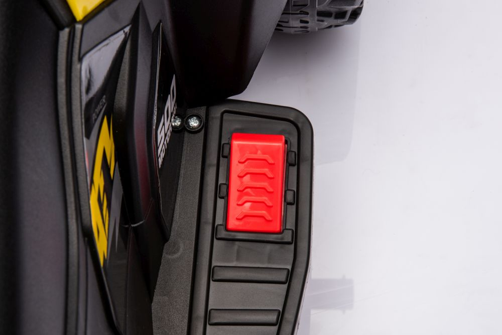 Atv electric pentru copii LeanToys yellow 35W, viteza 1.5-2 kmh, faruri frontale led, cu sunete si lumini, roti late din eva, suport picioruse - 12