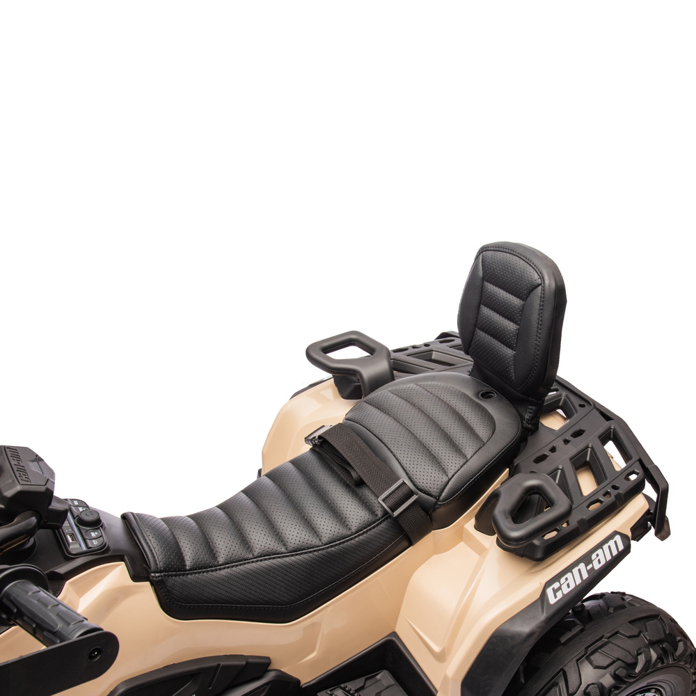 Atv electric pentru copii Can Am Outlander black, 4 motoare x 200W, scaun cu piele ecologica, roti eva, lumini led, panou multimedia usb, sd, mp3 si bluetooth - 2