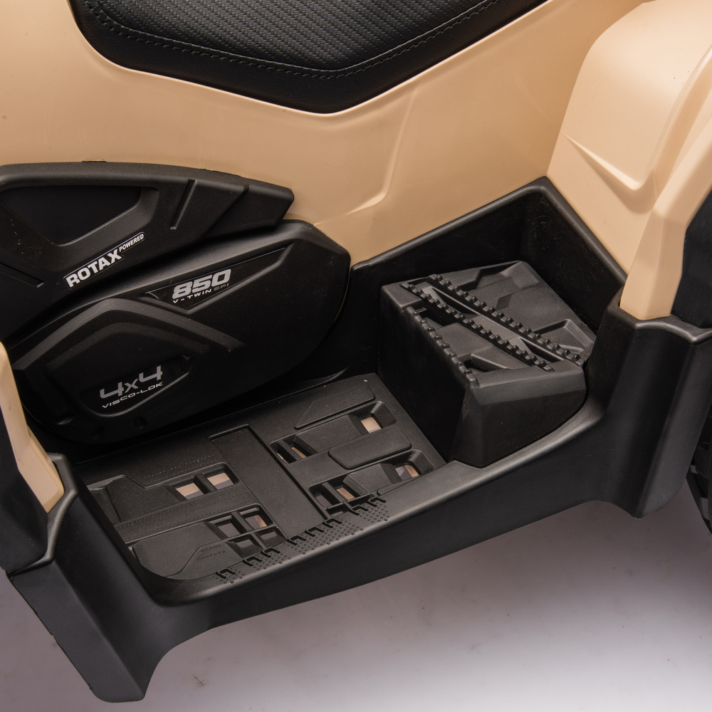 Atv electric pentru copii Can Am Outlander black, 4 motoare x 200W, scaun cu piele ecologica, roti eva, lumini led, panou multimedia usb, sd, mp3 si bluetooth - 3