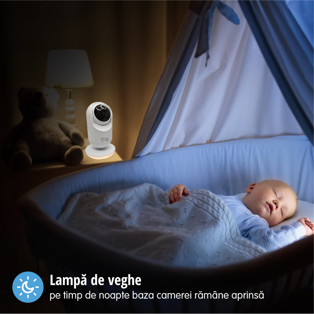 Baby Monitor si camera WiFi audio-video 2 in 1 cu aplicatie Easycare Baby - 2 | YEO