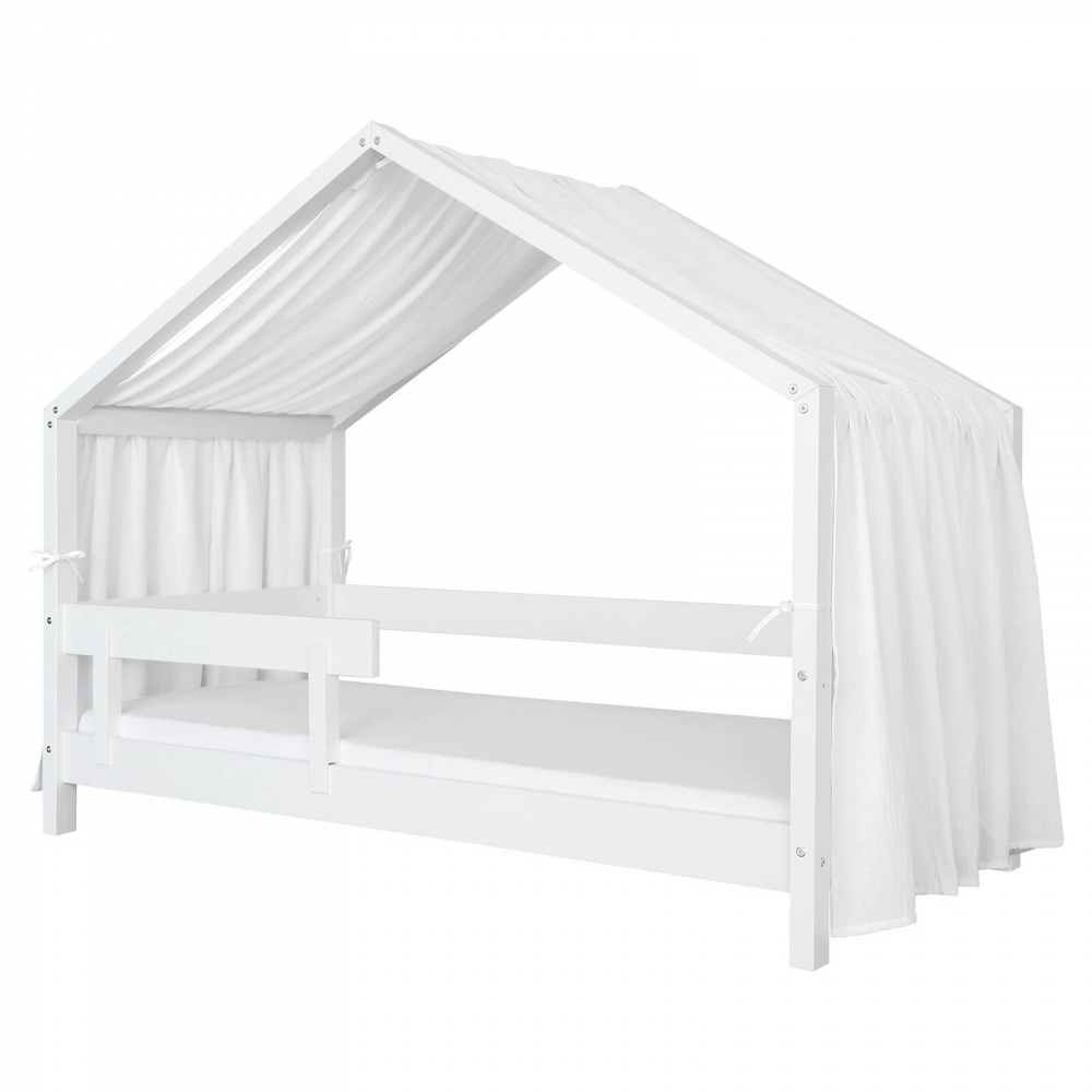 Baldachin muselina pentru pat tip casuta, Little Amy, Alb, 400 cm - 4