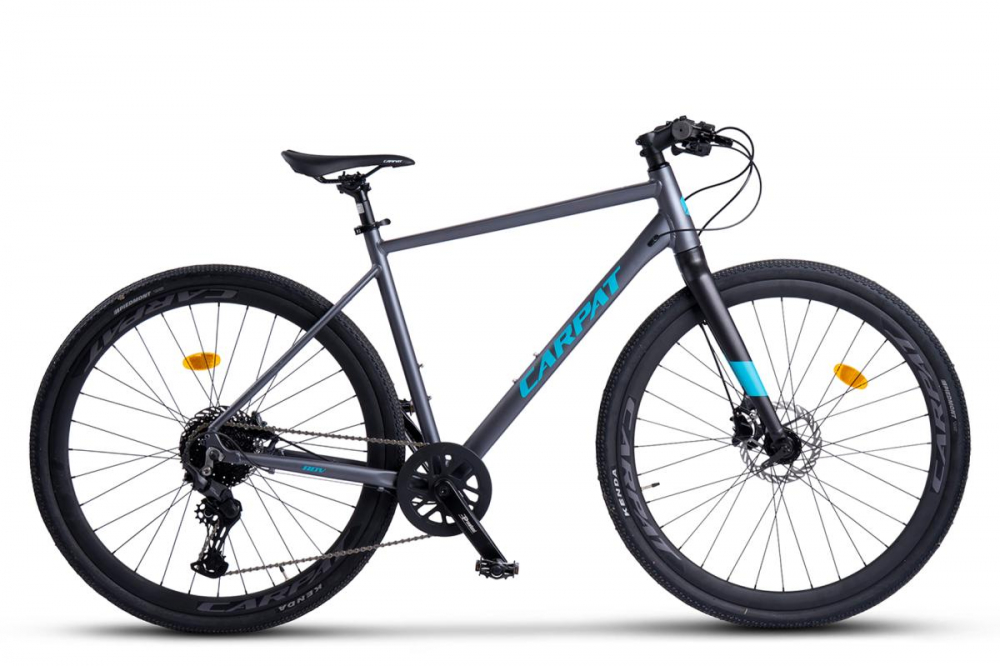 Bicicleta Gravel Carpat ADV C28873A GriAlbastru, 28 inch, cadru aluminiu, 10 viteze, echipare Shimano Cues, frane Hidraulice X-Spark Disc