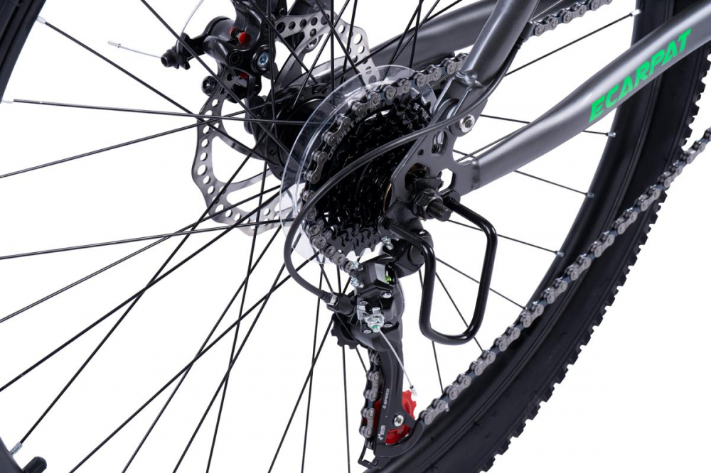 Bicicleta MTB Full-Suspension E-Carpat E2760A GriNegruVerde, roti 27.5 inch, inaltime utilizator 160-175 cm, greutate suportata 100 kg - 5