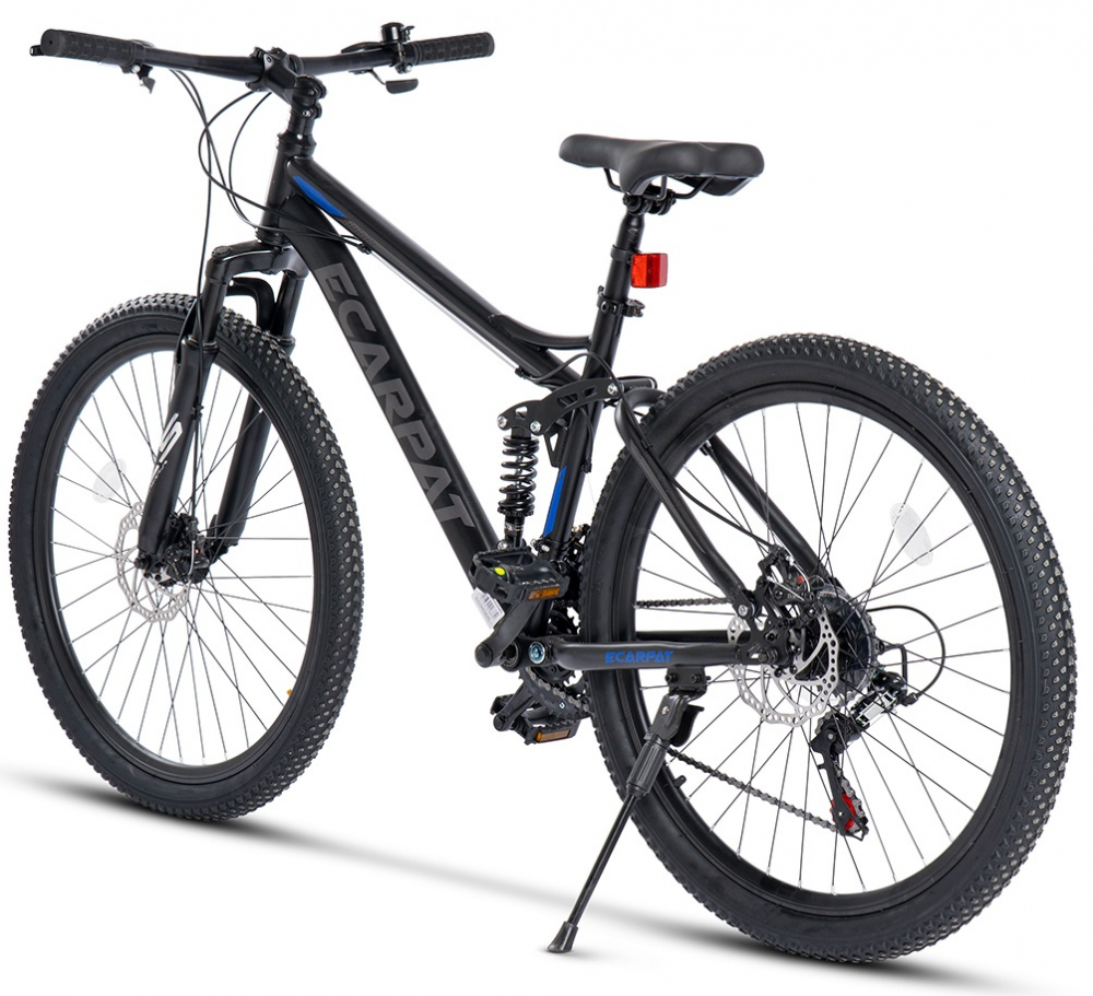 Bicicleta MTB Full-Suspension E-Carpat E2760A NegruGriAlbastru, roti 27.5 inch, inaltime utilizator 160-175 cm, greutate suportata 100 kg - 1