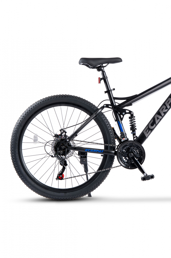 Bicicleta MTB Full-Suspension E-Carpat E2760A NegruGriAlbastru, roti 27.5 inch, inaltime utilizator 160-175 cm, greutate suportata 100 kg - 2