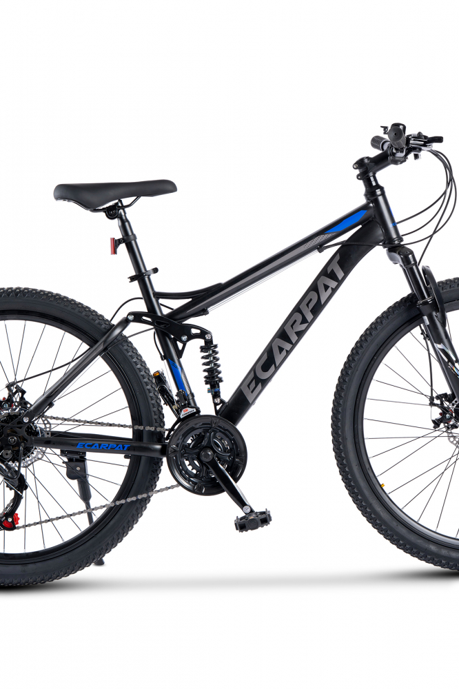Bicicleta MTB Full-Suspension E-Carpat E2760A NegruGriAlbastru, roti 27.5 inch, inaltime utilizator 160-175 cm, greutate suportata 100 kg - 3
